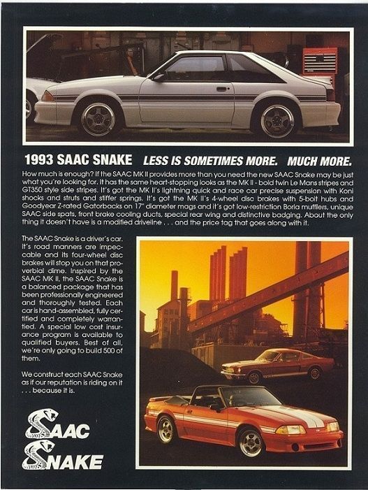 1993 SAAC Snake — Less Is Sometimes More. Much More.